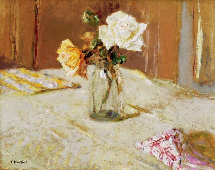  Edouard Vuillard —— Roses_in_a_Glass_Vase